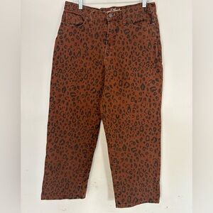 women’s vintage straight leopard print jeans